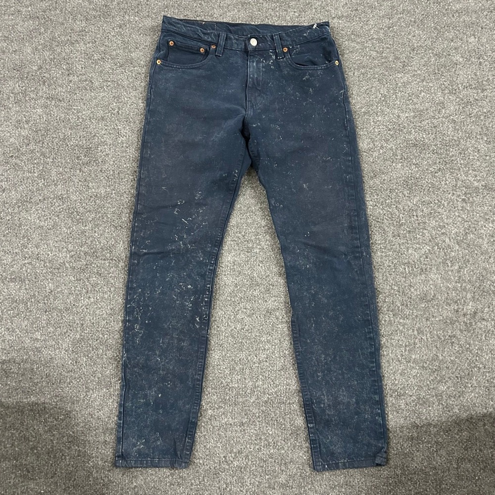Levi's Jeans Mens Size 30x32 Blue Paint Splatter Slim Fit Stretch Denim Casual